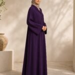 Royal Purple Tailored Collar Abaya