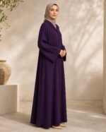 Royal Purple Tailored Collar Abaya